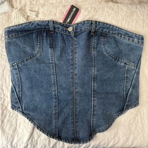 Denim Blue Women's Tube Top